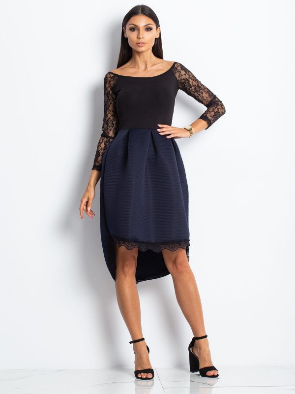 Wholesale Black and Navy Flared Cocktail Dress