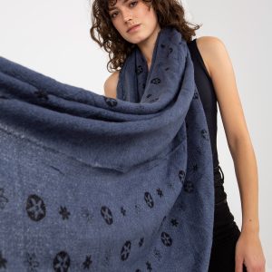 Wholesale Navy blue women's scarf with prints