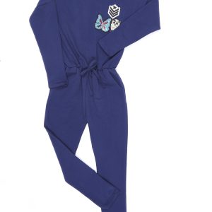 Wholesale Navy blue jumpsuit for girl with patches