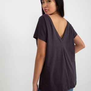 Wholesale Graphite loose basic t-shirt in cotton Fire