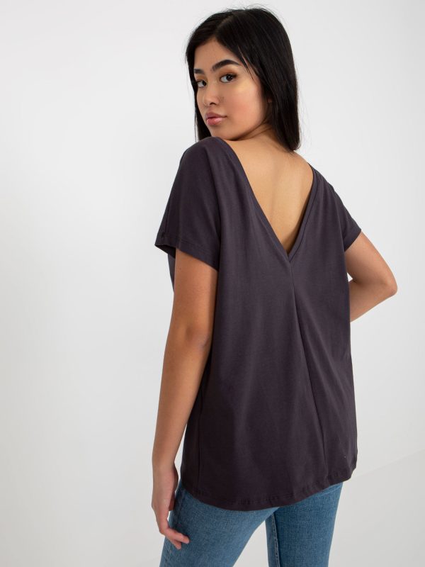 Wholesale Graphite loose basic t-shirt in cotton Fire