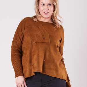 Wholesale Brown Plus Size Loose Sweater