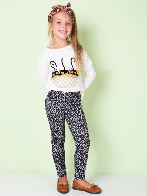 Wholesale Black and white leggings for girl with patterns