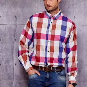 Wholesale Men's shirt in wide color plaid PLUS SIZE