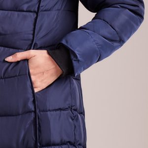 Wholesale Navy Blue Quilted Women's Winter Jacket