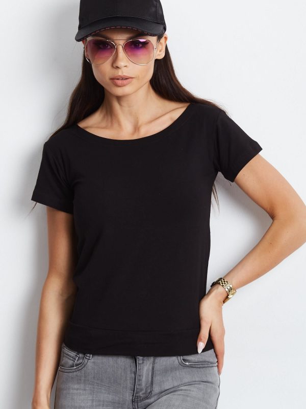 Wholesale Black T-shirt with tie back