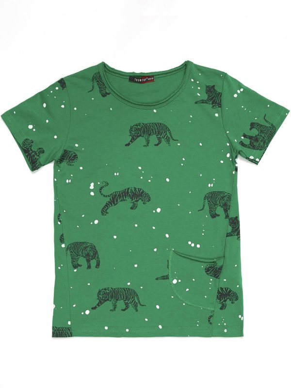 Wholesale Khaki t-shirt for boy in tigers