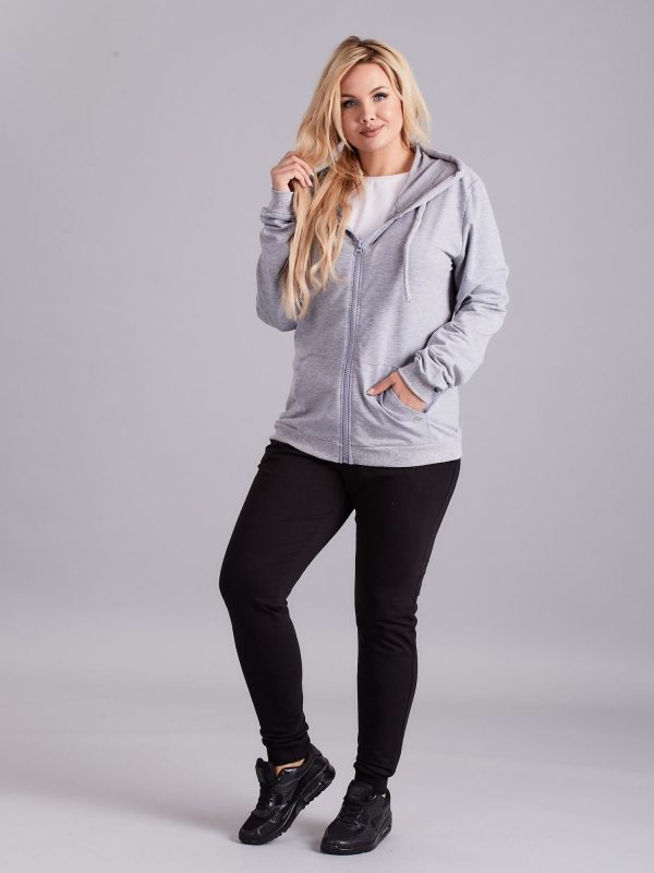 Wholesale Gray Plus Size Hoodie