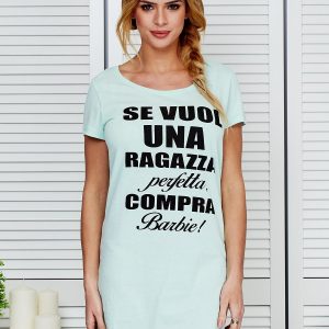 Wholesale Cotton nightgown with inscriptions mint