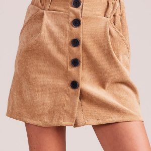 Wholesale Light brown corduroy skirt