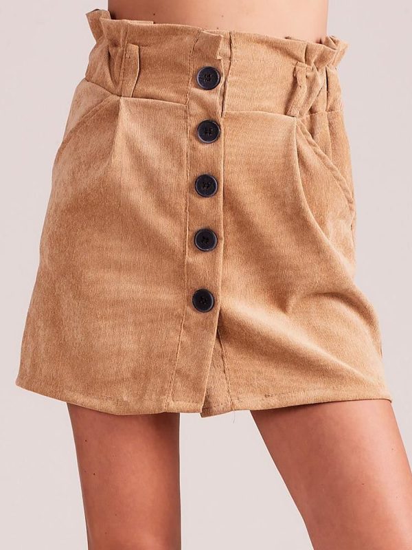 Wholesale Light brown corduroy skirt