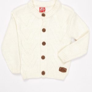 Wholesale Ecru knitted sweater for boy on buttons