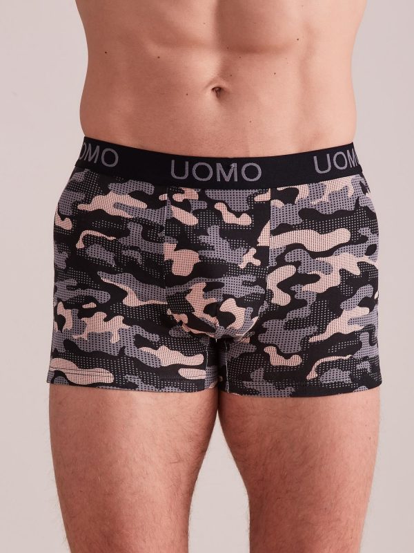 Wholesale Grey Men's Camo Boxer Shorts