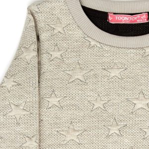 Wholesale Grey girl's sweatshirt with stars