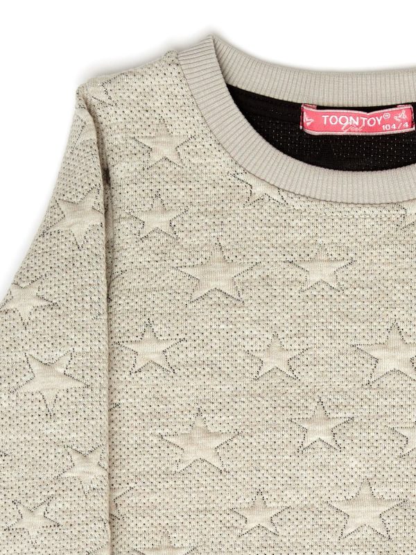 Wholesale Grey girl's sweatshirt with stars