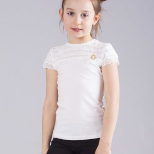 Wholesale Ecru Elegant Girl Short Sleeve Blouse