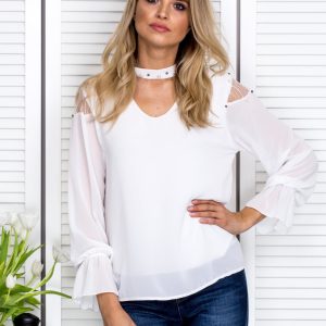 Wholesale Fairy blouse with choker and pearls white