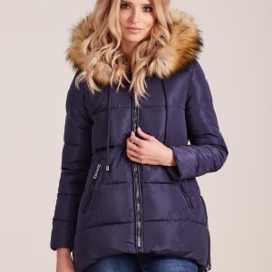 Wholesale Navy blue winter jacket with fur