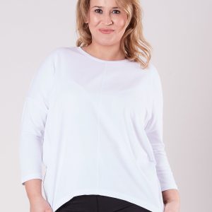 Wholesale White asymmetrical blouse for women PLUS SIZE