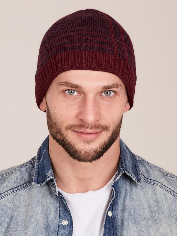 Wholesale Burgundy men's hat with patterns