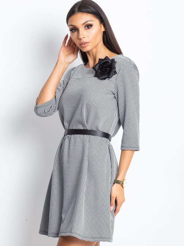 Wholesale Women's Checkered Dress Black