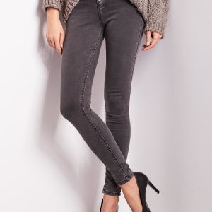 Wholesale Grey skinny fit jeans with high waist