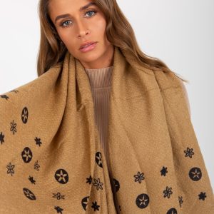 Wholesale Dark beige women's scarf with print