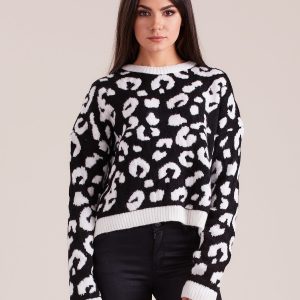 Wholesale Black and white knitted sweater