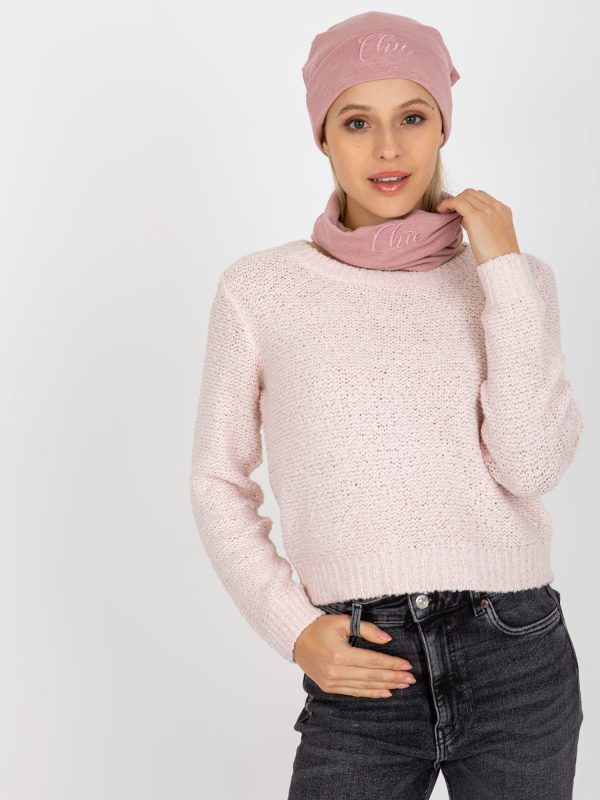 Wholesale Light pink hat and chimney set