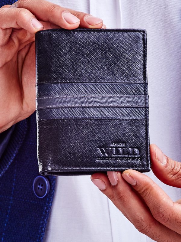 Wholesale Men's Black Leather Wallet with Embossing