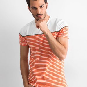 Wholesale Orange Striped Men's T-Shirt