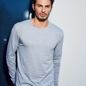 Wholesale Men's Plain Blouse Grey Long Sleeve