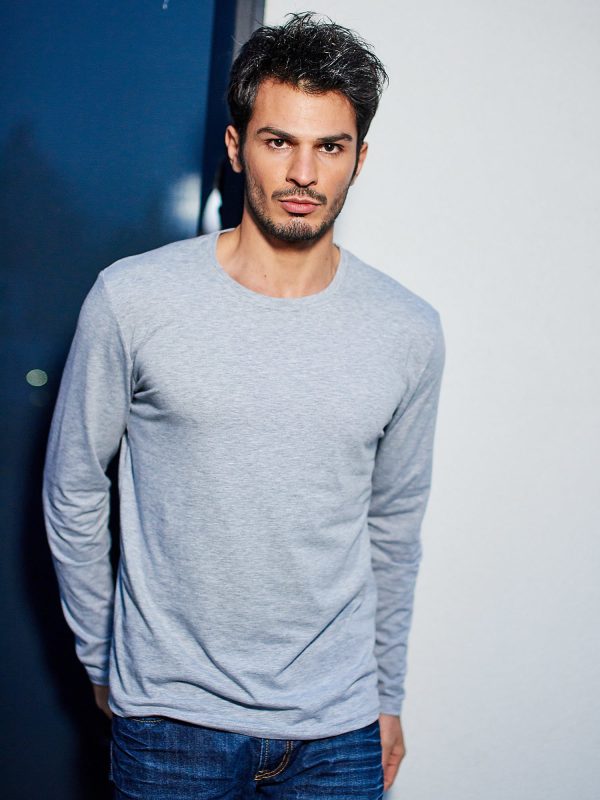 Wholesale Men's Plain Blouse Grey Long Sleeve