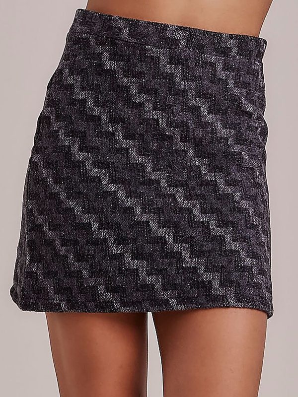 Wholesale Gray mini skirt in geometric pattern