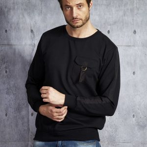 Wholesale Black sweatshirt for men with pocket