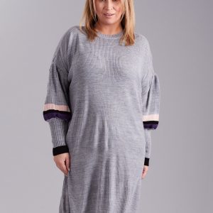 Wholesale Gray Plus Size Knitted Dress