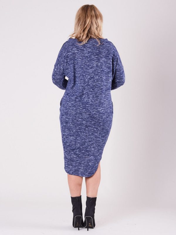 Wholesale Blue Asymmetrical Plus Size Dress