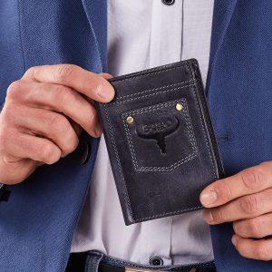 Wholesale Dark Blue Leather Men's Wallet