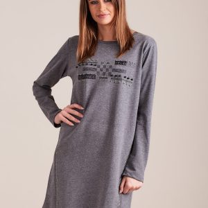 Wholesale Dark grey tracksuit dress with applique