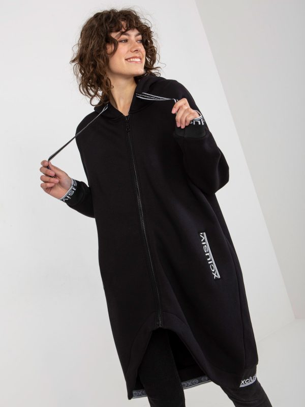 Wholesale Black long sweatshirt with Mayar pockets