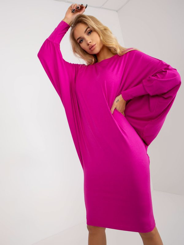 Wholesale Fuchsia women's viscose bat dress