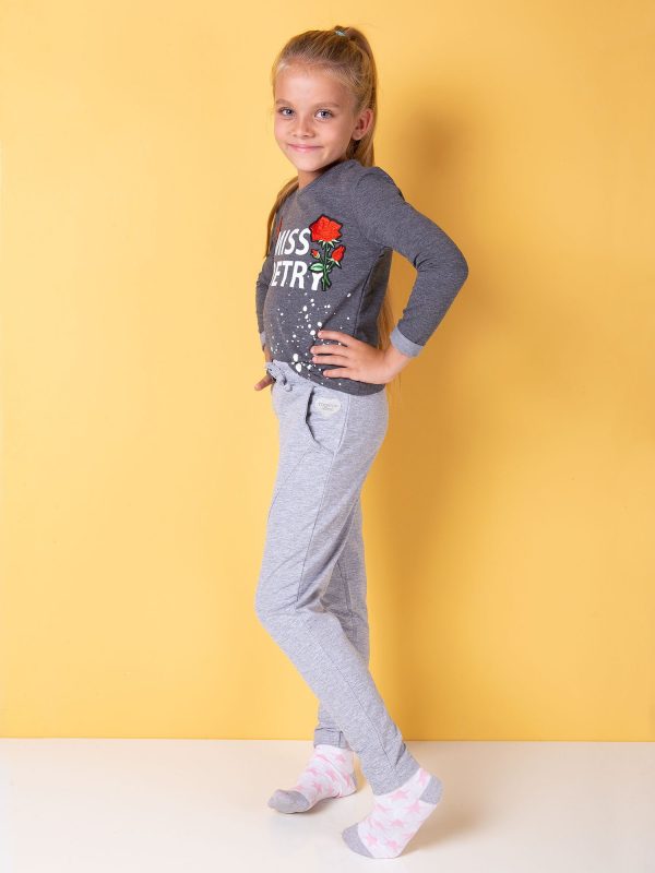 Wholesale Light gray sweatpants for girl