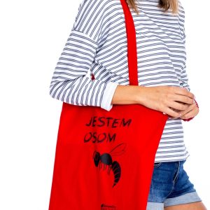 Wholesale Red fabric bag I AM OSOM