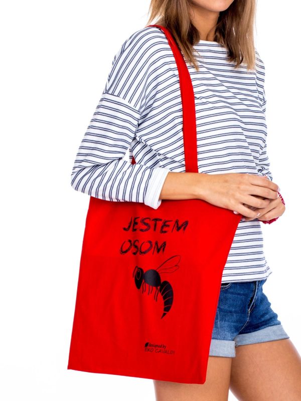 Wholesale Red fabric bag I AM OSOM