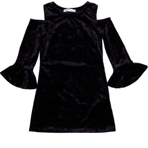 Wholesale Black velour dress for girl