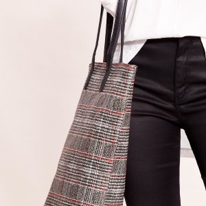 Wholesale Black and Red Urban Plaid Bag