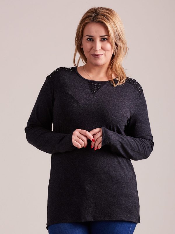 Wholesale Dark Grey Plus Size Women's Blouse