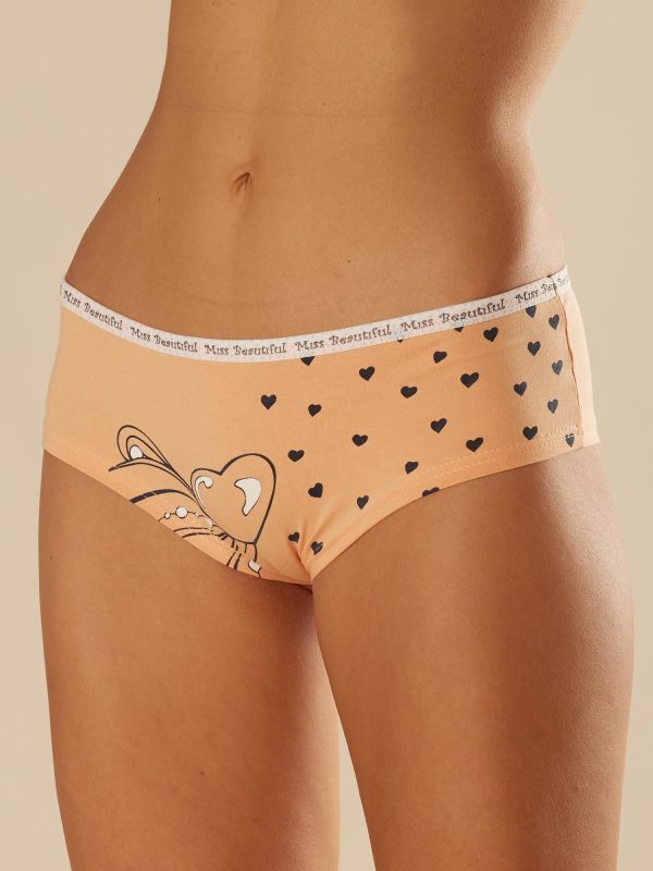 Wholesale Printed Apricot Cotton Panties