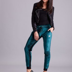 Wholesale Green velour sweatpants