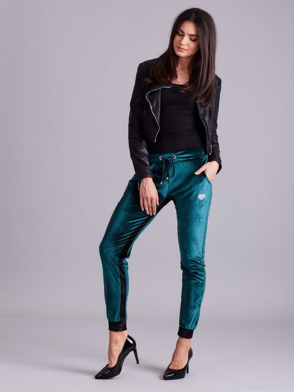 Wholesale Green velour sweatpants